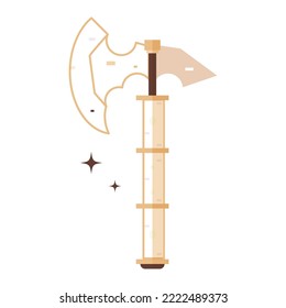 Isolated Medieval Axe Weapon Icon Vector