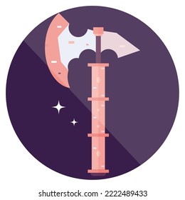 Isolated Medieval Axe Weapon Icon Vector