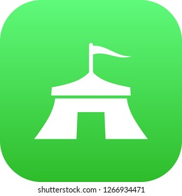 Isolated medieval barracks icon symbol on clean background. Vector tent element in trendy style.