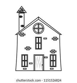 Isolated medieval building icon