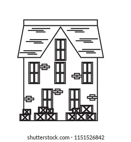 Isolated medieval building icon