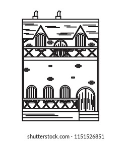 Isolated medieval building icon