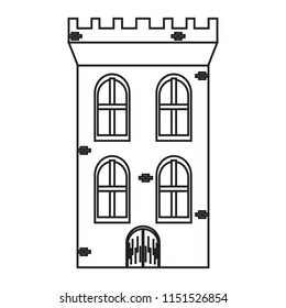 Isolated medieval building icon