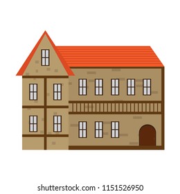 Isolated medieval building icon