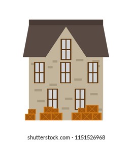 Isolated medieval building icon