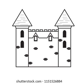 Isolated medieval castle icon