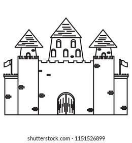 Isolated medieval castle icon