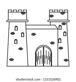 Isolated medieval castle icon