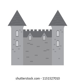 Isolated medieval castle icon