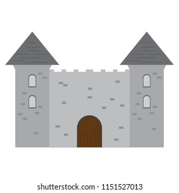 Isolated medieval castle icon
