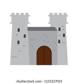 Isolated medieval castle icon