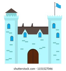 Isolated medieval castle icon