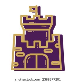 ISolated medieval castle Royalty icon Vector
