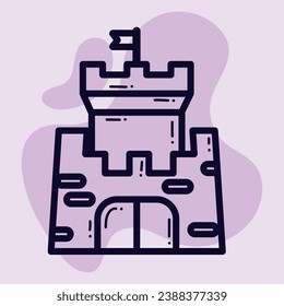 ISolated medieval castle Royalty icon Vector