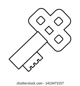 Isolated medieval key design vector illustration