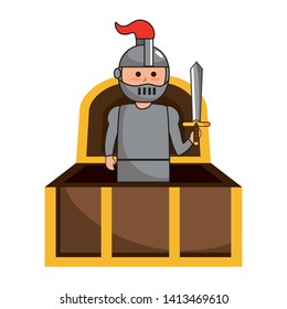 Isolated medieval knight design vector illustration