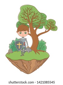 Isolated medieval knight design vector illustration