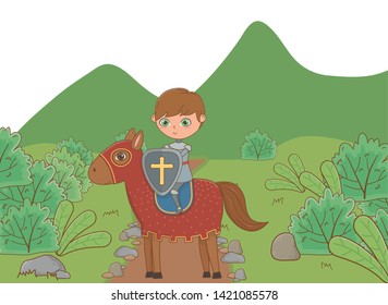 Isolated medieval knight design vector illustration