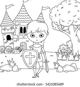 Isolated medieval knight design vector illustration