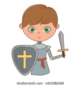 Isolated medieval knight design vector illustration