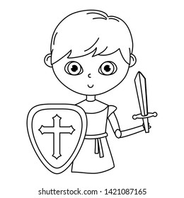 Isolated medieval knight design vector illustration