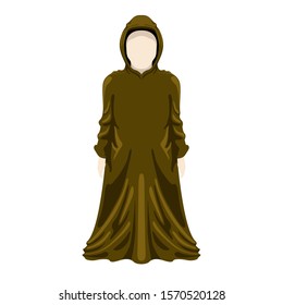 Isolated medieval monk character over a white background - Vector illustration