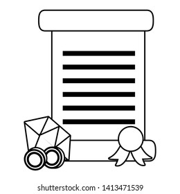 Isolated medieval paper with stamp design vector illustration