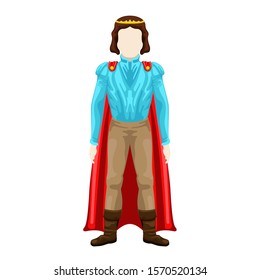 Isolated medieval prince character over a white background - Vector illustration