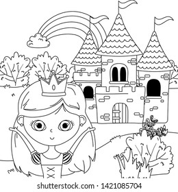 Isolated medieval princess design vector illustration