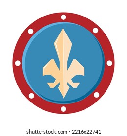 Isolated medieval shield with lis flower Vector