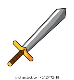 Isolated medieval sword design vector illustration