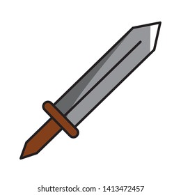 Isolated medieval sword design vector illustration