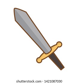 Isolated medieval sword design vector illustration