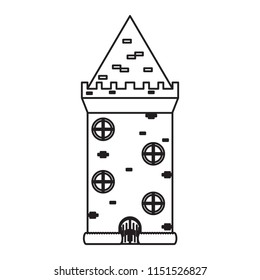 Isolated medieval tower icon