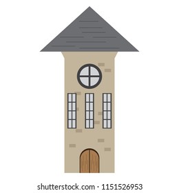 Isolated medieval tower icon