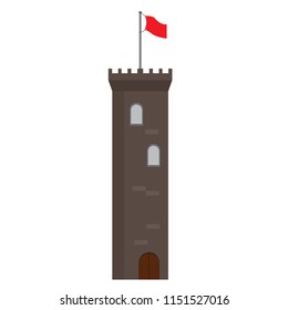 Isolated medieval tower icon