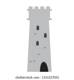 Isolated medieval tower icon