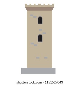 Isolated medieval tower icon