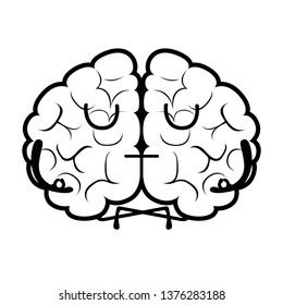 Isolated meditating brain cartoon. Vector illustration design