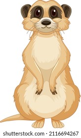 Isolated meerkat in cartoon style illustration