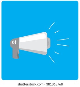 Isolated megaphone icon on a colored background