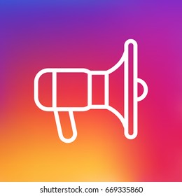 Isolated Megaphone Outline Symbol On Clean Background. Vector Bullhorn Element In Trendy Style.
