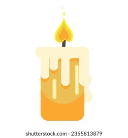 Isolated melted candle Home decoration Vector