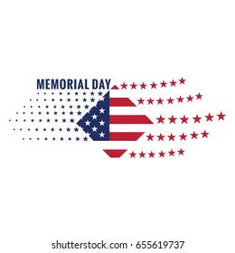 Isolated memorial day emblem on a white background, Vector illustration