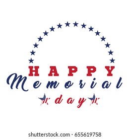 Isolated memorial day emblem on a white background, Vector illustration