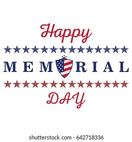 Isolated memorial day label on a white background, Vector illustration