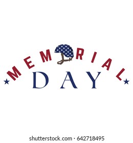 Isolated memorial day label on a white background, Vector illustration