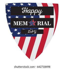 Isolated memorial day label on a white background, Vector illustration