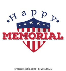 Isolated memorial day label on a white background, Vector illustration
