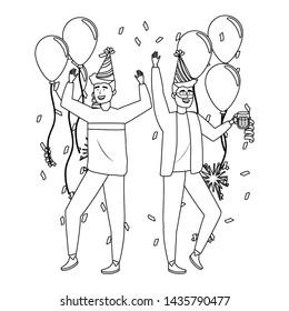 Isolated men in celebration design